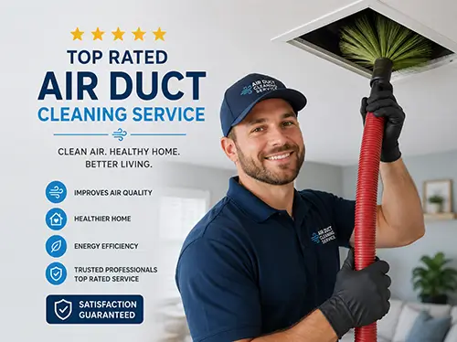 Top Rated Air Duct Cleaning Service technician cleaning
